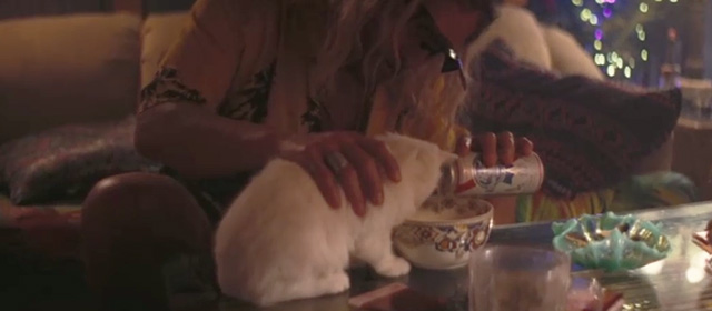 The Beach Bum - Moondog Matthew McConaughey pouring beer into milk for tiny white kitten