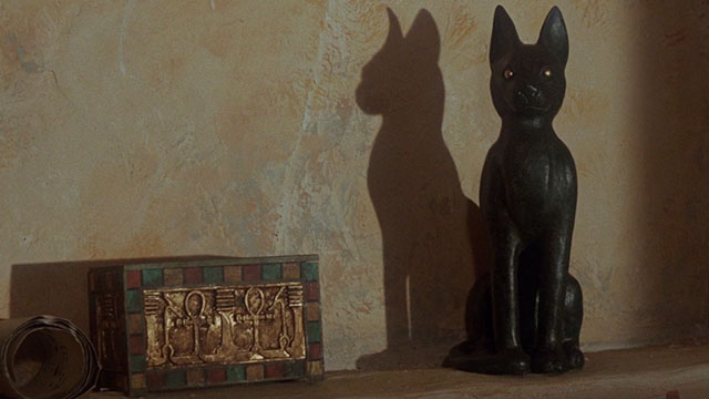 Blood From the Mummy's Tomb - black cat statue in tomb