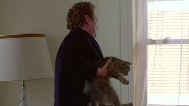 Claire Dolan - Cain Colm Meaney carrying longhair tabby cat to window