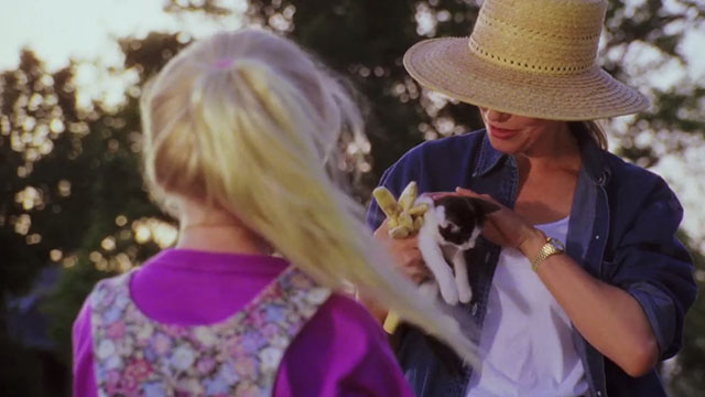 Dead Before Dawn - Linda Cheryl Ladd holding tuxedo kitten with Kathleen Kimberly Horner