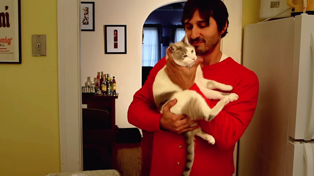 Hell's Kitty - Nick Nicholas Tana and white and gray cat Angel in kitchen