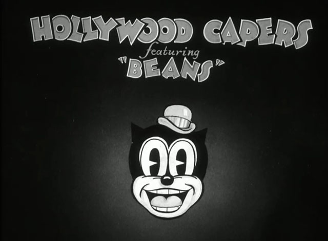 Hollywood Capers - Looney Tunes placard with Beans the Cat