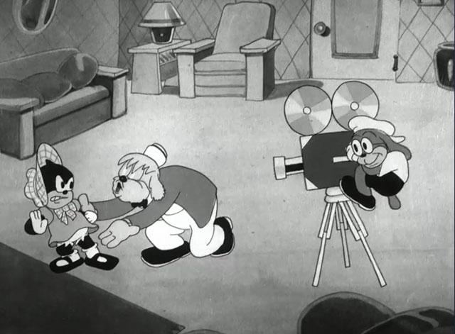 Hollywood Capers - Looney Tunes cartoon black cat Little Kitty being approached by masher