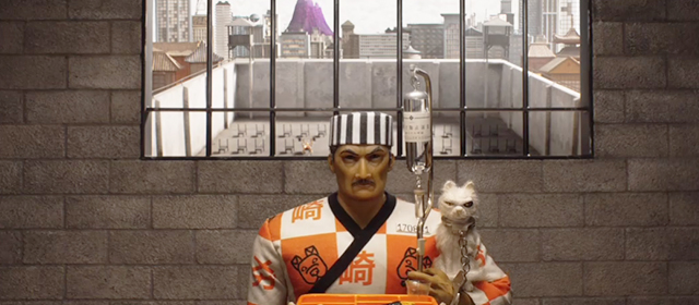 Isle of Dogs - Kobayashi in prison with his white cat