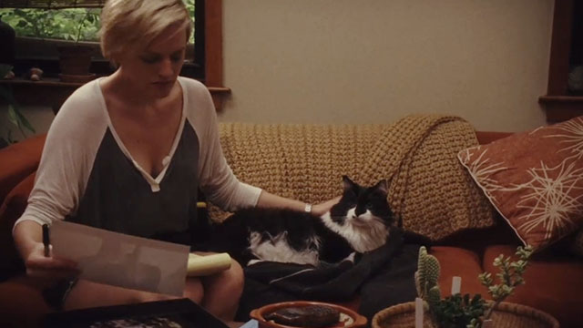 Listen Up Philip - Ashley Elisabeth Moss with longhair tuxedo cat Gadzookey Fluffy