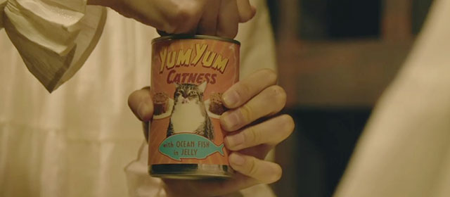 Mad Cats - can of Yum Yum Catness cat food with tabby on label