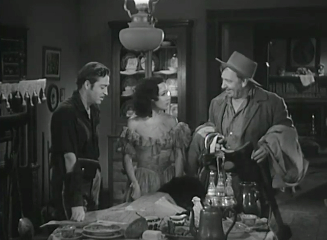 The Man From Dakota - black cat on table with Barstow Wallace Beery Clark John Howard and Eugenia Dolores Del Rio