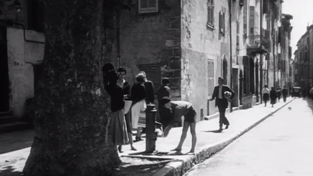 Night Ambush - Major Fermor Dirk Bogarde with cat zigzagging down street in background