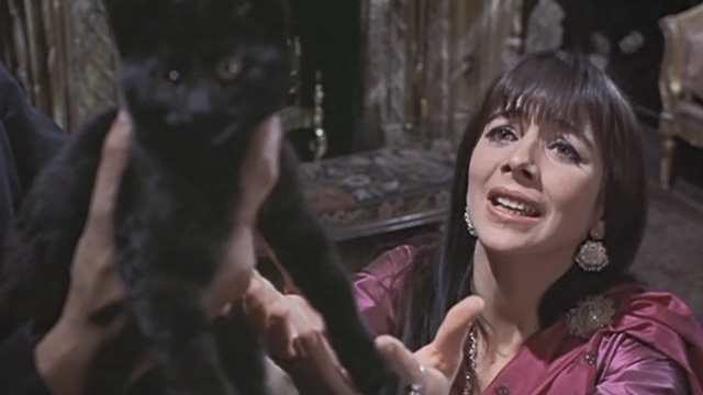 The Reptile - Anna Jacqueline Pearce begging for black kitten Katie