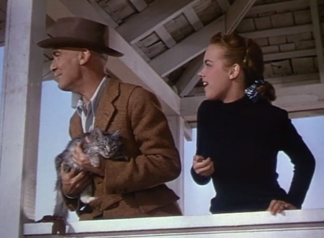 The Return of October - Terry Moore with Uncle Willie James Gleason holding tabby cat Dinah