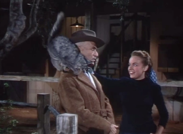 The Return of October - Terry Moore with Uncle Willie James Gleason with tabby cat Dinah on shoulder