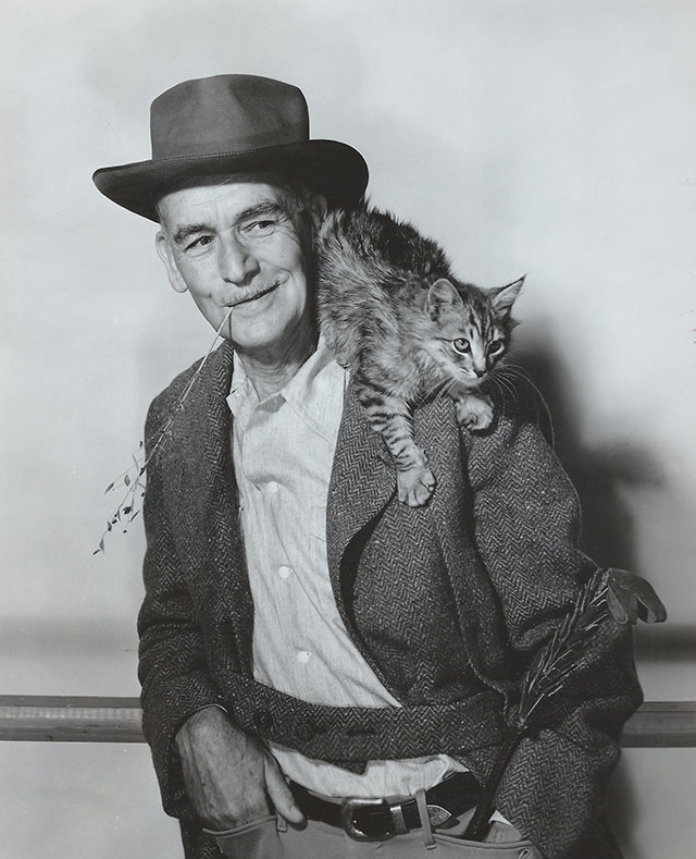 The Return of October - James Gleason as Uncle Willie with tabby cat Dinah on shoulder