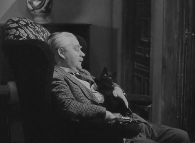 Sherlock Holmes Faces Death - black cat on lap of sleeping Dr. Watson Nigel Bruce