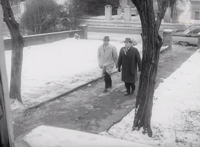 The Silent Playground - black cat in background behind Inspector Duffy Bernard Archard and Sgt. Clark Basil Beale