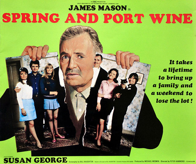 Spring and Port Wine - movie poster featuring cast and cat