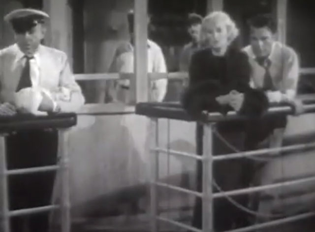 Terror Aboard - Blackie Charles Ruggles holding longhair white kitten with Lili Shirley Grey and Jim Neil Hamilton on deck of ship