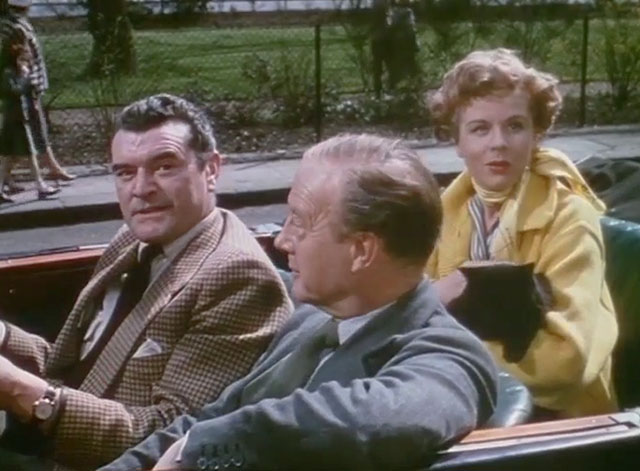 Touch and Go - Helen Margaret Johnson holding longhair black cat Heathcliff in car with Jim Jack Hawkin and Mr. Fairbright Roland Culver