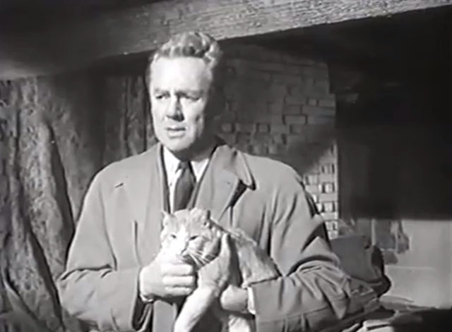 Web of Evidence - Paul Mathry Van Johnson holding tabby and white cat Tomkins