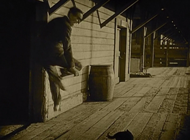 When the Clouds Roll By - Daniel Douglas Fairbanks leaps past black cat on pier