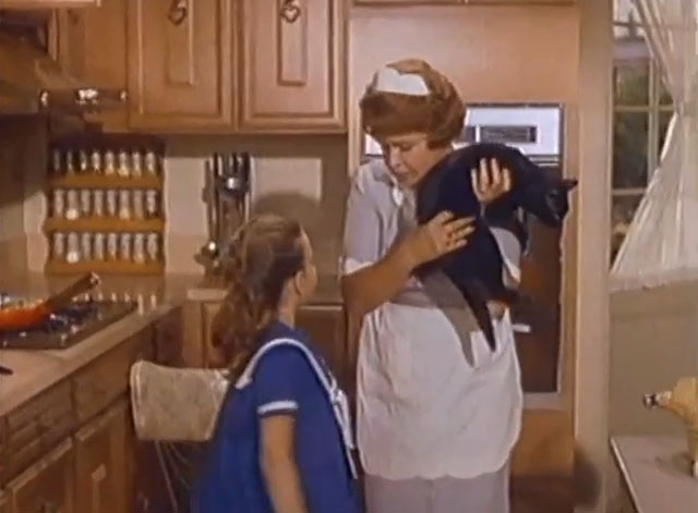 Hazel - Hazel's Endearing Young Charms - Shirley Booth taking black cat from Susie Julia Benjamin