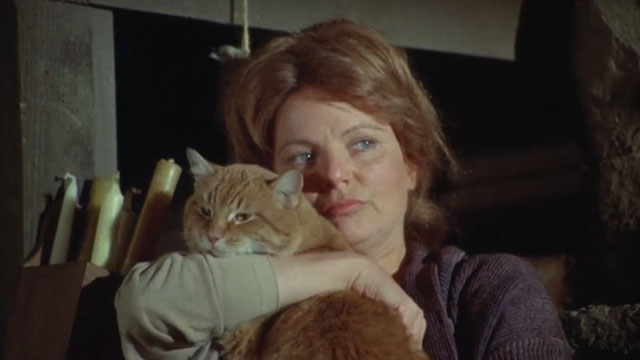 Kung Fu - Nine Lives - Widow Tackaberry Geraldine Brooks clutching ginger tabby cat