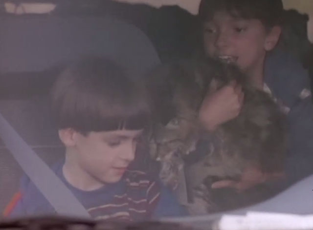 Matlock - The Verdict - Molly Amanda Minikus holding longhair brown tabby cat Misty in car with Kevin Philip Boyne