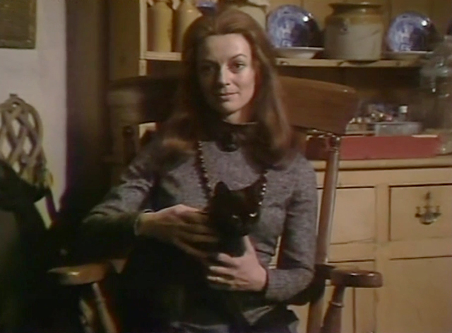 Shadows - The Witch's Bottle - Catherine Wendy Gifford petting black cat on lap