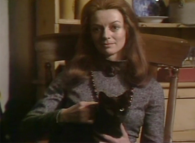 Shadows - The Witch's Bottle - Catherine Wendy Gifford petting black cat on lap