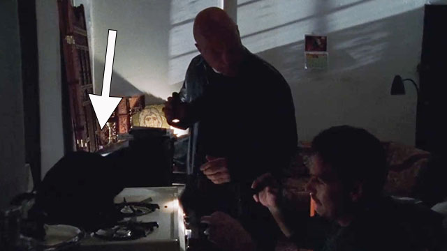 The Shield - Blowback - Vic Michael Chiklis and Ronnie David Rees Snell in dark room with cat