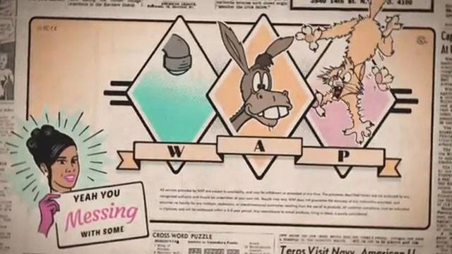 Polkamania - Weird Al Yankovic - cartoon cat with donkey and water drip on newspaper page